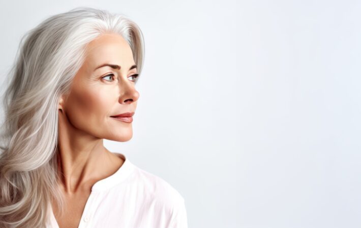 Gorgeous Mid-Aged Woman with Healthy Skin | Timeless Skincare | Radiant Glow