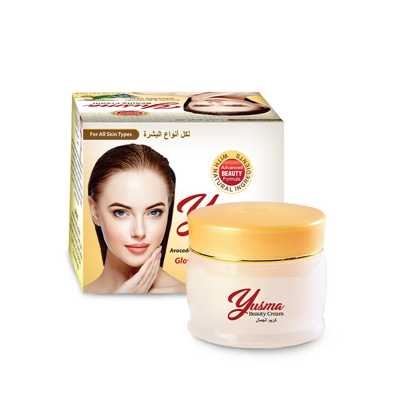 Yusma Beauty Cream jar and box — the best night cream for glowing skin enriched with natural ingredients for all skin types
