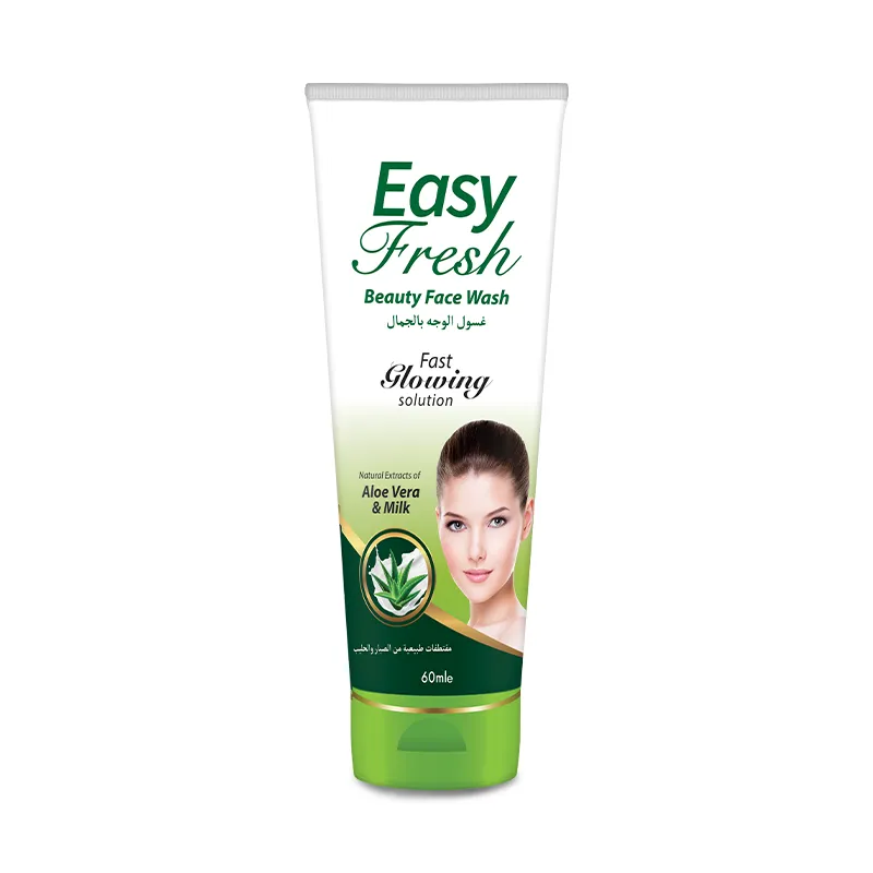 Easy Fresh Beauty Face Wash 60ml tube — a gentle cleansing milk face wash with natural aloe vera and milk extracts for a hydrating face wash experience
