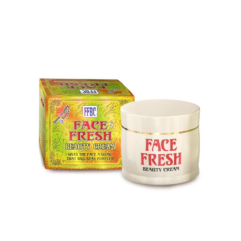 Face Fresh Beauty Cream elegant jar and gold box — a natural skin brightening day cream that gives the face a glow that stays forever