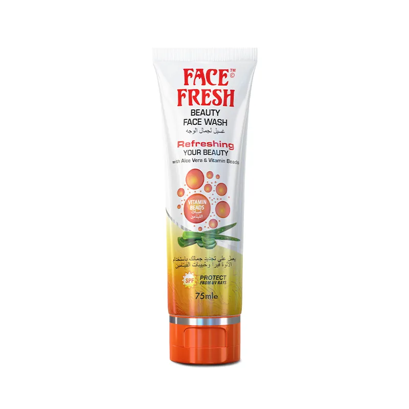 Face Fresh Beauty Face Wash 75ml tube — a clean & clear aloe vera face wash formulated with vitamin beads and aloe vera as face wash for natural UV protection