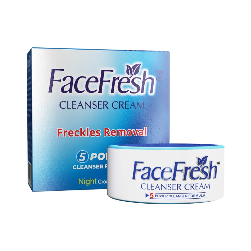 Face Fresh Cleanser Cream box and jar set — a renewing cream cleanser face wash formula for black spots and freckles reduction