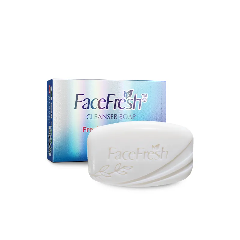 Face Fresh white facial soap bar and luxury holographic packaging — a gentle non soap cleanser bar for deep facial cleansing