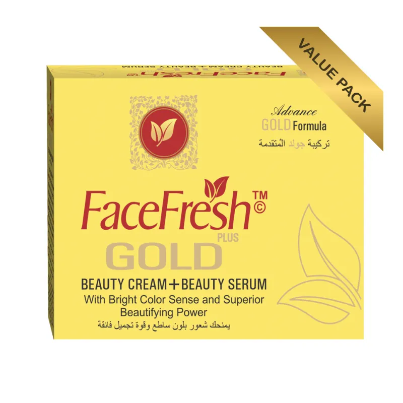 Face Fresh Gold Plus Beauty Cream and Beauty Serum combo value pack — a complete skincare set with advance gold formula for bright complexion and superior beautifying power