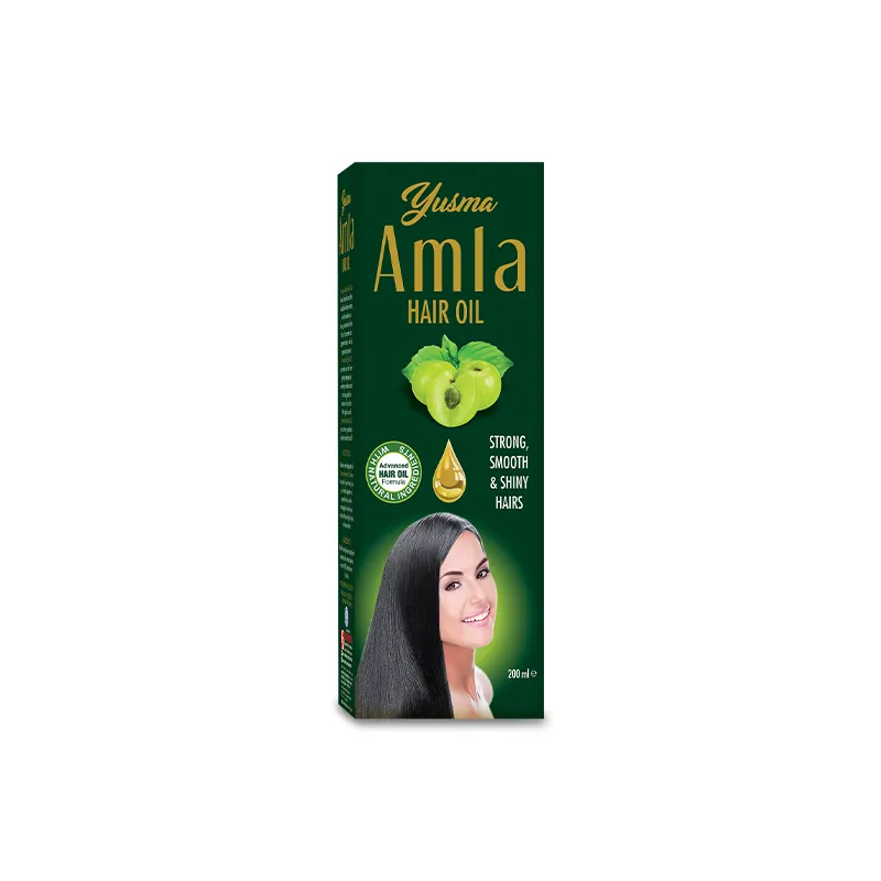 Yusma Amla Hair Oil 200ml green box packaging — an authentic Indian amla hair oil for growth, strength, and shine