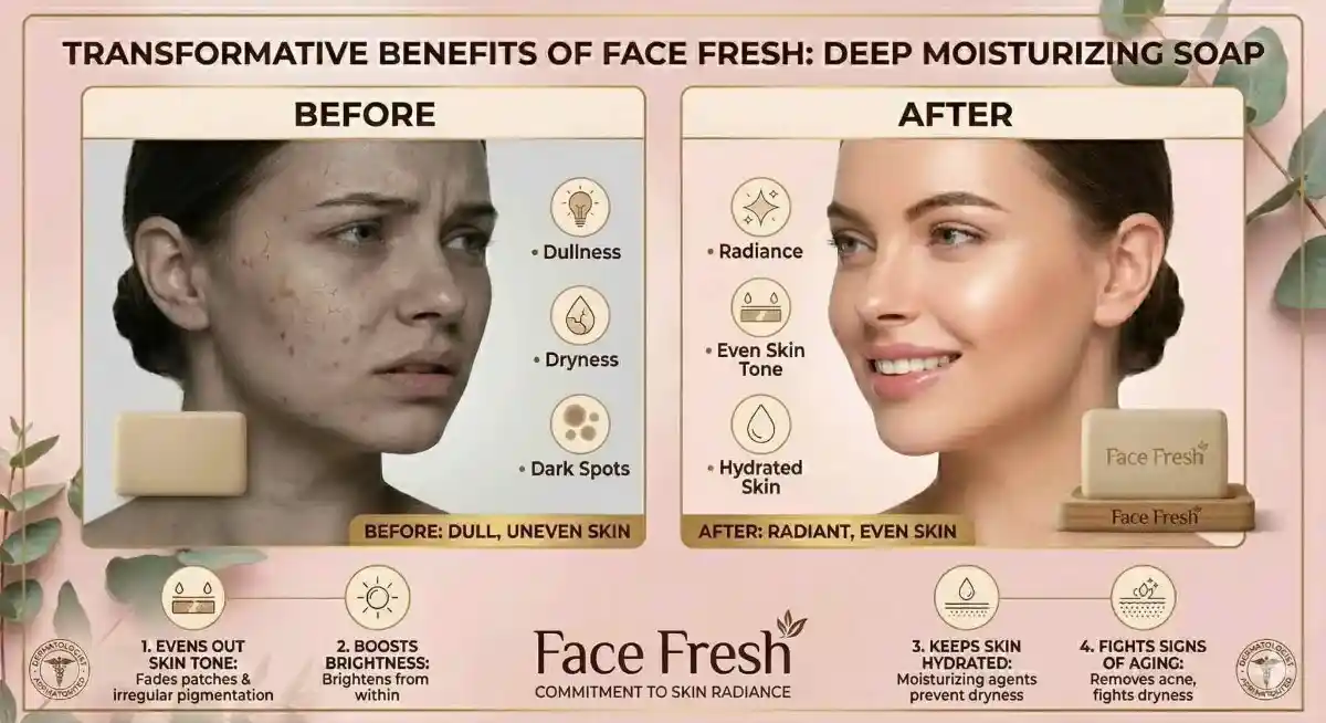 benefits of deep moisturizing soap including hydration brightness and even skin tone