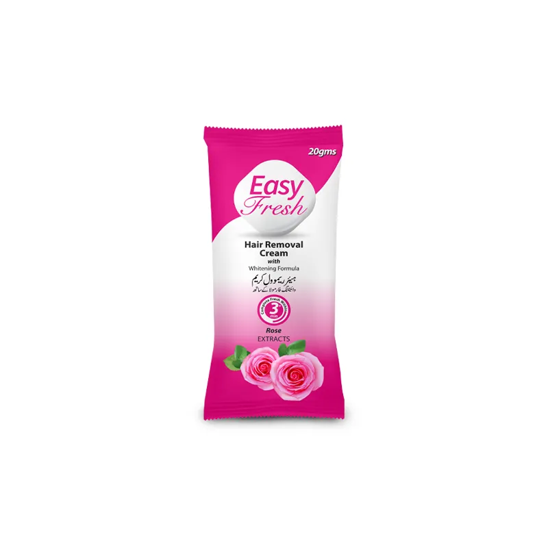 Easy Fresh Rose Hair Removal Cream 20g sachet — convenient whitening depilatory cream sachet for sensitive skin and body touch-ups