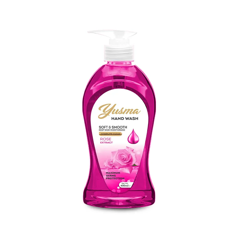 Yusma rose extract hand wash 400ml pump bottle for gentle cleansing and floral fragrance